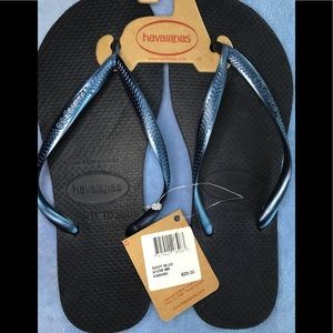Havaianas Navy with blue metallic